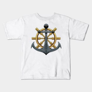 Anchor and Ship Steer Kids T-Shirt